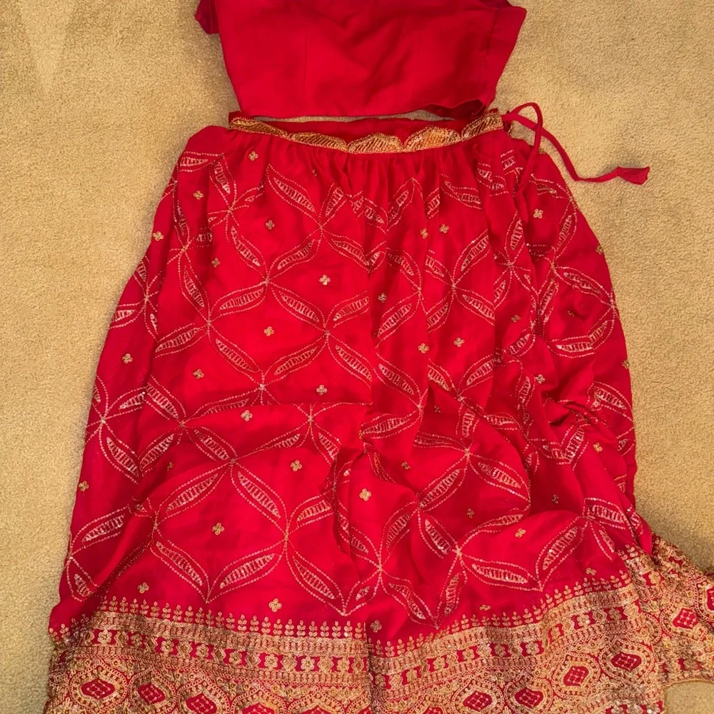 Pink Lehenga with Dupatta - Picture 3 of 15